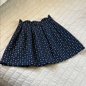 Navy Blue A-Line Skirt Geometric Skirt